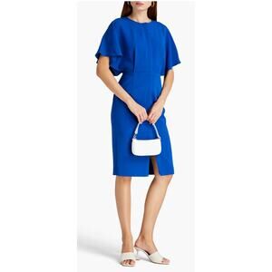 Black Halo Holland Sheath Dress Blue Womens Size 4 Short Sleeve